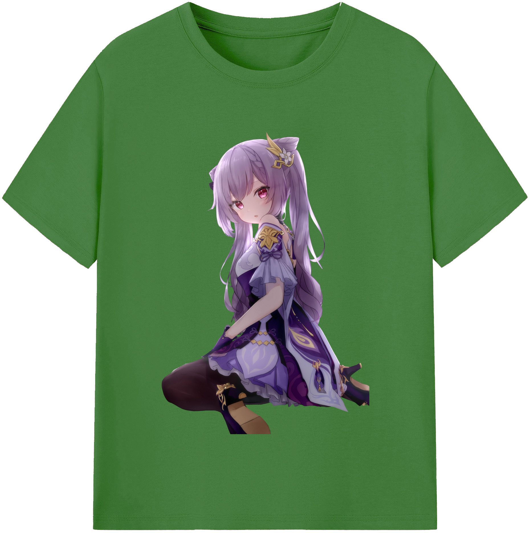 げんし神 刻晴 こくせい genshin Kokusei レディースカジュアルプリントTシャツ（綿100％）